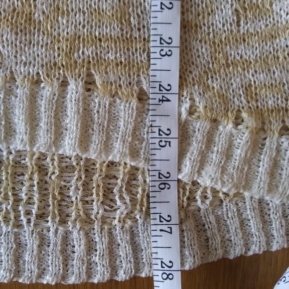 Flying Tomato | Fancy Knit Racerback Tan and White Tank | S | New - Picture 12 of 13